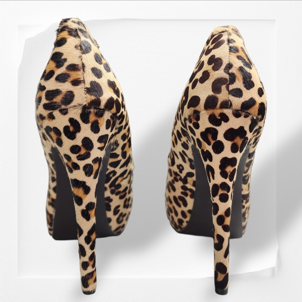Kelsi Dagger Vintage Brette Cheetah Print Calf Hair Leather Heels - Picture 3 of 9